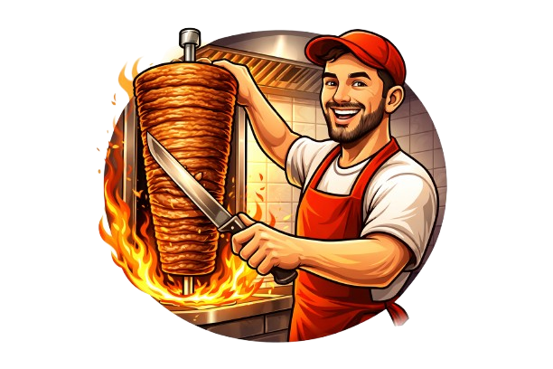 Pracownik przy rotisserie